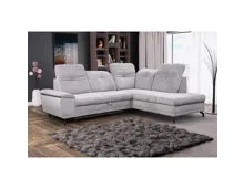 Ecksofa Dream Stoff hellgrau, Ottomane rechts
