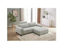 Ecksofa Duala Stoff beige, Recamière rechts