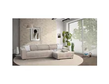 Ecksofa Grazia, Microfaser silver-beige, Recamière rechts