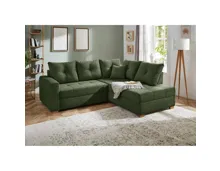 Ecksofa Leon Stoff Cord grün