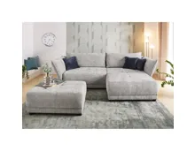 Ecksofa Loggia Stoff hellgrau