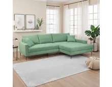 Ecksofa Mason Cordstoff pistazie, Recamière rechts