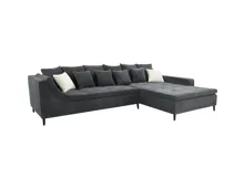 Ecksofa Montevideo Cordstoff grau