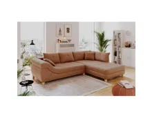 Ecksofa Nevada Microfaser Lederoptik braun