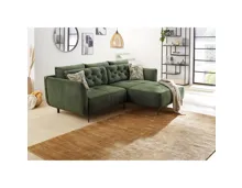 Ecksofa Oslo Stoff Samtvelours grün
