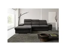 Ecksofa Palma I Stoff anthrazit, Ottomane links