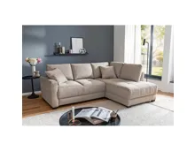 Ecksofa Pierre Stoff taupe, mit Boxspringfederung