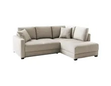 Ecksofa Pierre Stoff taupe, mit Boxspringfederung