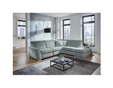 Ecksofa Regensburg Stoff steel, Ottomane rechts