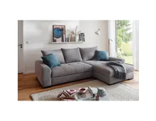 Ecksofa Roger Stoff Chenille grau