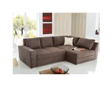 Ecksofa Sydney Velour braun 260 x 181 cm