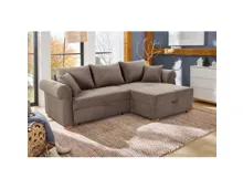 Ecksofa Sylt Cordstoff braun, Recamière rechts