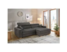 Ecksofa Track Stoff anthrazit mit elektrischer Vorziehbank