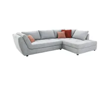 Ecksofa XXL Rascasse Stoff grau