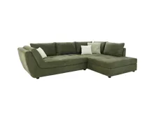 Ecksofa XXL Rascasse Stoff grün
