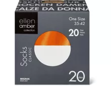 Ellen Amber Damen-Söckchen oder -Kniestrümpfe im 20er-Pack