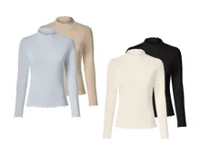 Esmara Gerippte Langarmshirts, 2er-Set