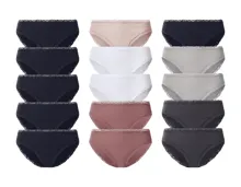 Esmara Gerippte Slips mit Spitze, 5er-Set