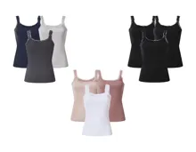 Esmara Gerippte Tops mit Spitze, 3er-Set