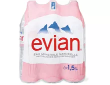 Evian im 6er-Pack, 6 x 1.5 Liter