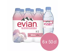 Evian Mineralwasser ohne Kohlensäure 6x50cl