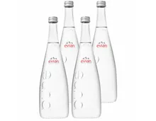 Evian Mineralwasser ohne Kohlensäure mit Glasflasche 4x 75cl