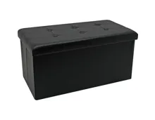 Faltbank Bent, Kunstleder schwarz