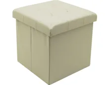 Falthocker Bent, Kunstleder beige