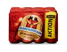 Feldschlösschen Bier Braufrisch, Dosen, 12 x 50 cl