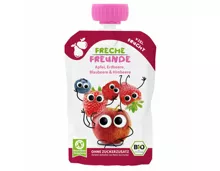 Freche Freunde Bio Quetschbeutel Apfel Erdbeere Kirsche Blaubeere Himbeere 6+ Monate