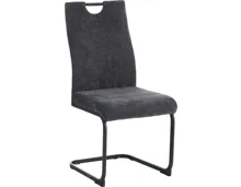 Freischwingerstuhl June Feincord grau