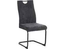 Freischwingerstuhl June Feincord grau