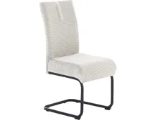 Freischwingerstuhl Kenny Cordstoff greige, Gestell schwarz