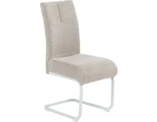 Freischwingerstuhl Kenny Cordstoff greige, Gestell weiss