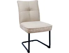 Freischwingerstuhl Lukas Kunstlederoptik/Stoff beige, Gestell Metall schwarz