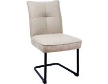 Freischwingerstuhl Lukas Kunstlederoptik/Stoff beige, Gestell Metall schwarz
