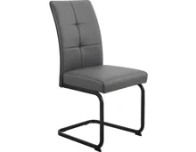 Freischwingerstuhl Malta, Kunstleder grau