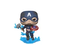 Funko POP Marvel: Endgame- Capt A w/BrokenShield&Mjolnir