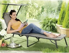 GARDENLINE® Alu-Dreibeinliege mit Sonnendach