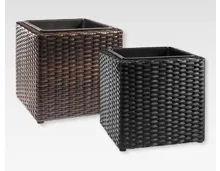 GARDENLINE® Kubisches Pflanzgefäss in Rattan-Optik