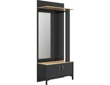 Garderobe Store Dekor schwarz / Sonoma Eiche 81 x 188,5 x 36,9 cm