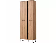 Garderobenschrank Sardinia Melamin Artisan schwarz 70.5 x 194.5 x 35 cm