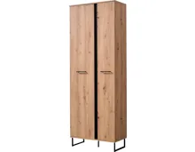 Garderobenschrank Sardinia Melamin Artisan schwarz 70.5 x 194.5 x 35 cm