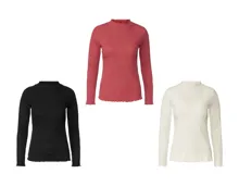 Geripptes Rollkragenshirt