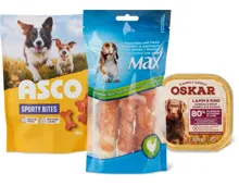 Gesamte Max-, Oskar- und Asco-Hundefutter-Sortiment