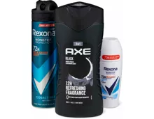 Gesamtes Axe- und Rexona-Dusch- sowie -Deo-Sortiment