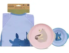 Gesamtes Milette-Geschirr- und -Lätzchen-Sortiment