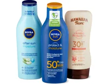 Gesamtes Nivea Sun- und Hawaiian Tropic-Sortiment
