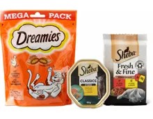 Gesamtes Sheba- und Dreamies-Katzenfutter-Sortiment