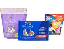 Gesamtes Vital Balance Katzenfutter-Sortiment und Felix Snacks